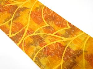 抽象草花模様織り出し名古屋帯